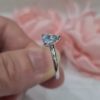 0.54 Karat Pırlanta Blue Topaz Yüzük 