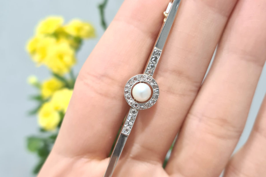 2. El 0.20 Karat Pırlanta ve İncili Broş - ALM0819