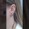 1.78 Karat Pırlanta ve Blue Topaz Küpe - KP01912