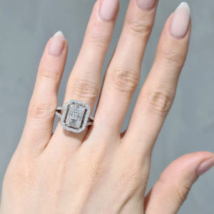 1,02 Karat Pırlanta Fantezi Baget Yüzük - JM00006