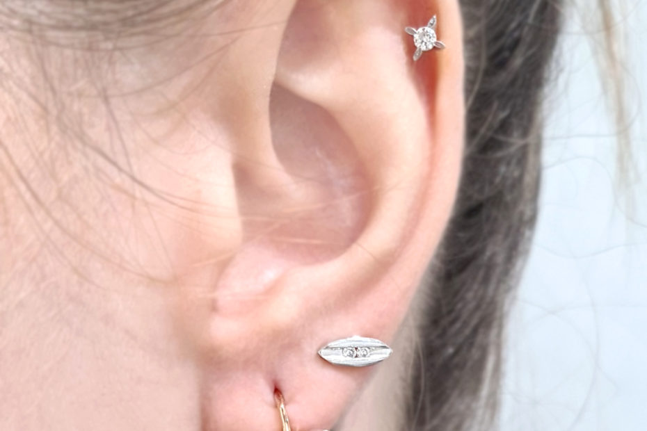 2. El 0,04 Karat Pırlanta ve İncili Küpe - X003649