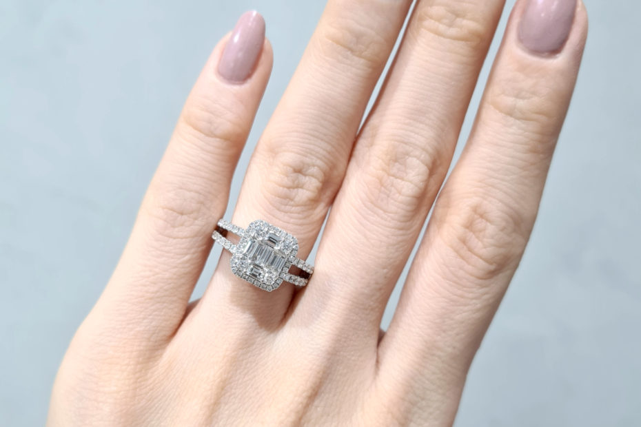 2. El 0,82 Karat IGSL Sertifikalı Pırlanta Baget Yüzük - X003643