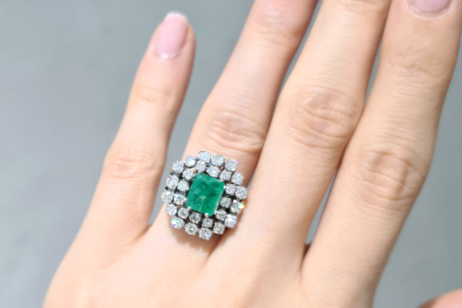 2. El 1,90 Karat Pırlanta ve Zümrüt Yüzük - X003691