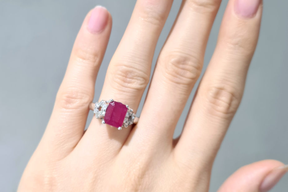 2. El 2,36 Karat Pırlanta ve Yakut Yüzük - X003656