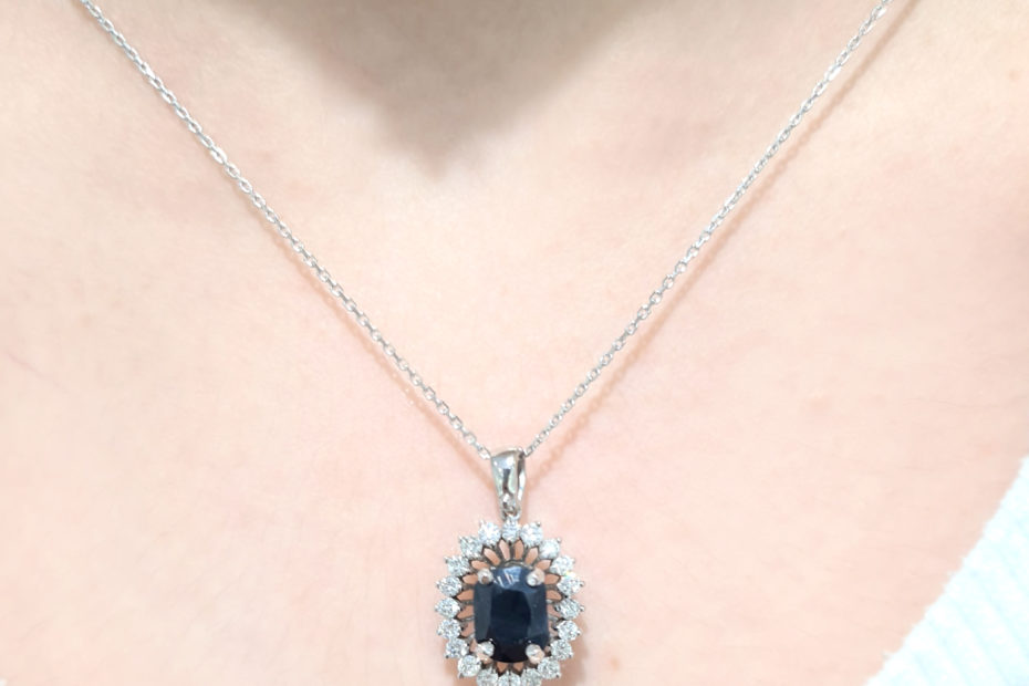 2. El 1,42 Karat Pırlanta ve Safir Kolye - X003735