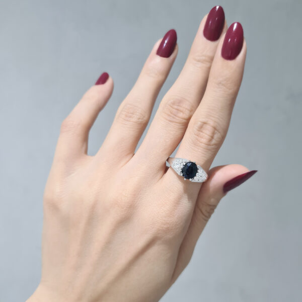 2. El 0,86 Ct Pırlanta ve Safir Yüzük