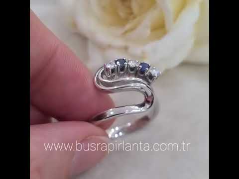 2. El 0,25 Karat Pırlanta ve Safir Tasarım Yüzük ürün videosu