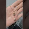 2. El 0,22 Karat Pırlanta Tektaş ve İnci Tasarım Kolye