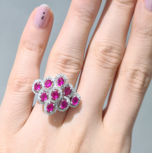 2. El 0,40 Karat Pırlantalı Sentetik Safir Yüzük