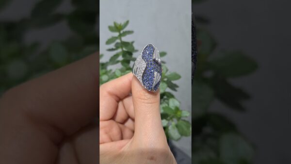 2. El 0,45 Karat Pırlanta ve Safir Tasarım Yüzük ürün videosu