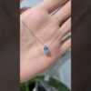 0,78 Karat Pırlanta ve Blue Topaz Damla Kolye