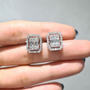 1,86 Karat Pırlanta Baget Küpe KP02426