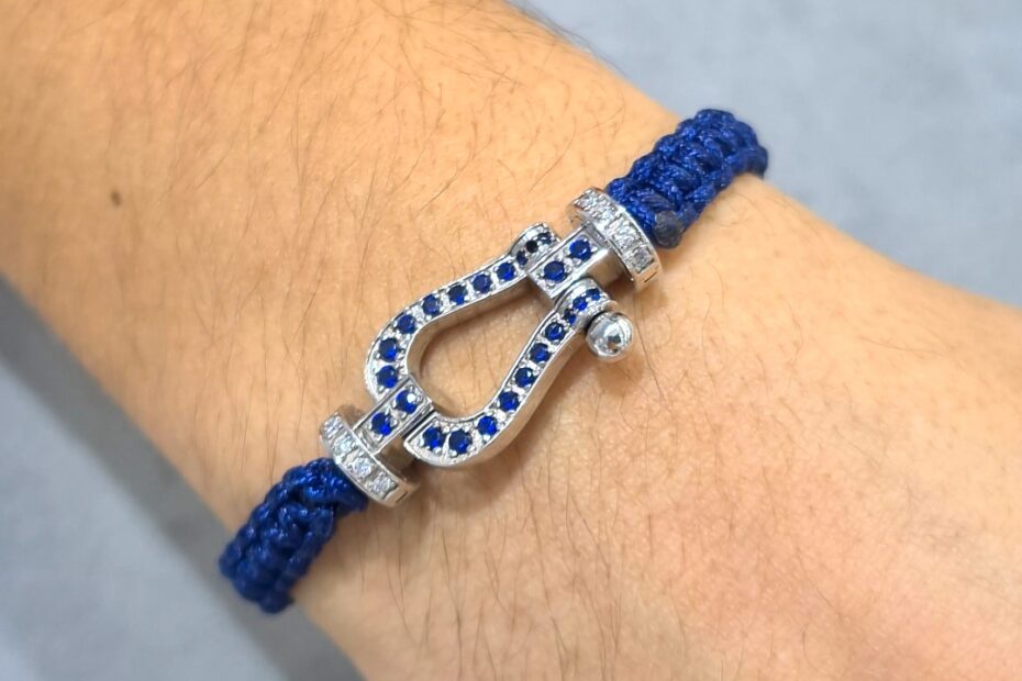 2. El 0,14 Karat Pırlanta Tasarım Örme Unisex Bileklik X005053