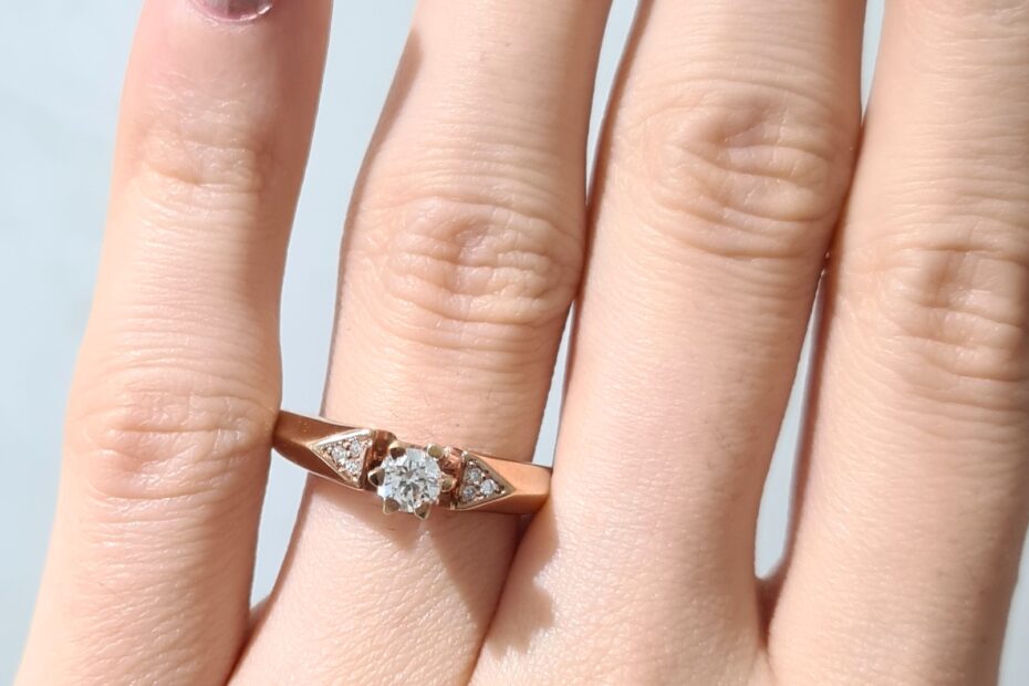 2. El 0,31 Karat Pırlanta Rose Tasarım Tektaş Yüzük - X005106