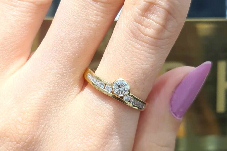 2. El 0,58 Karat Pırlanta Tasarım Tektaş Yüzük ALM0996