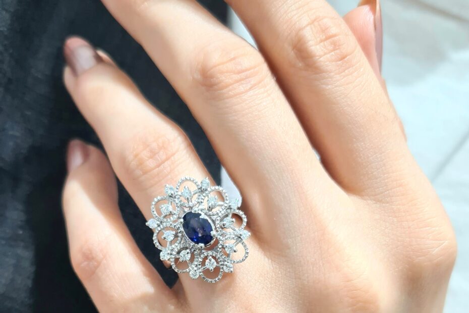 2. El 1,33 Karat Pırlanta ve Has Safir Fantezi Yüzük