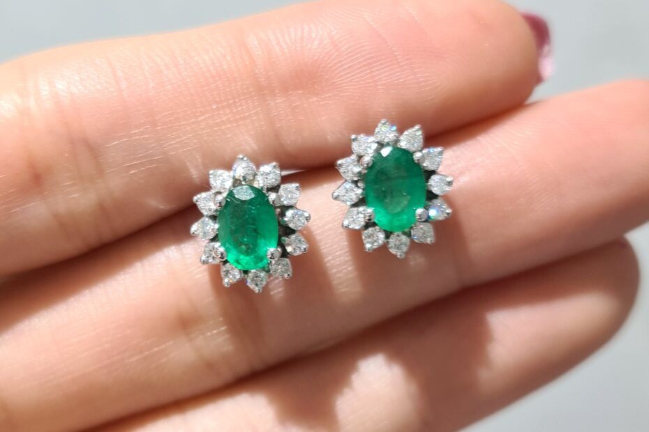 2. El 1,68 Karat Pırlanta ve Zümrüt Küpe X005090