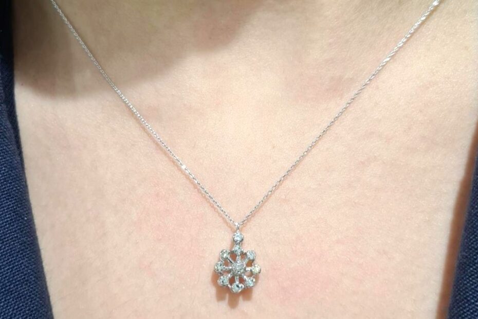 2. El 0,20 Karat Pırlanta Çiçek Kolye X005131