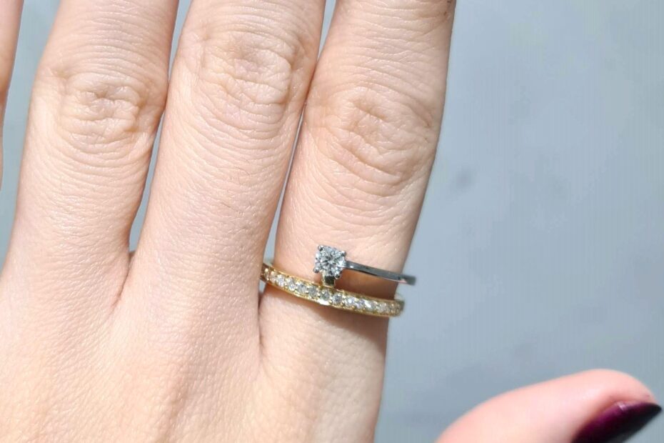 2. El 0,35 Karat Pırlanta Tasarım Tektaş Yarımtur Yüzük X005239