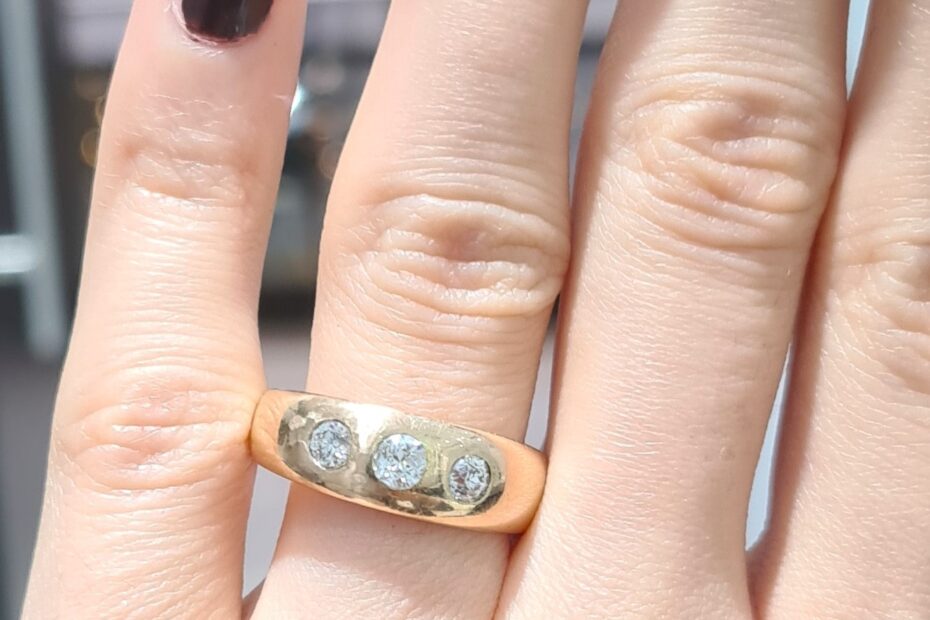 2. El 0,35 Karat Pırlanta Tria Alyans Yüzük X005272