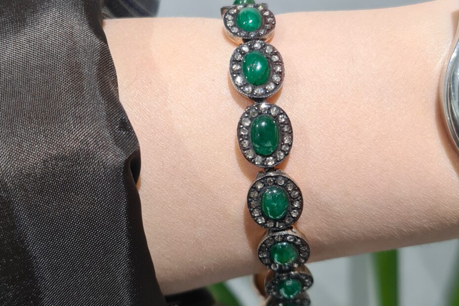 2. El 19,46 Karat Pırlanta ve Zümrüt Otantik Fantezi Bileklik X005309