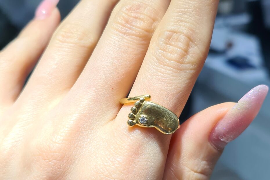 2. El 0,02 Karat Pırlantalı Ayak Motifli Zarif Yüzük X005471