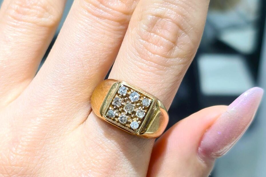 2. El 0,25 Karat Brown Pırlanta Otantik Tasarım Yüzük X005436