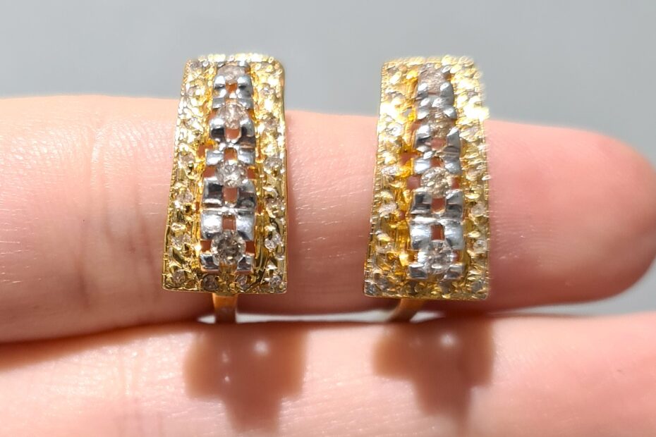 2. El 0,30 Karat Brown Pırlanta Tasarım Küpe X005473