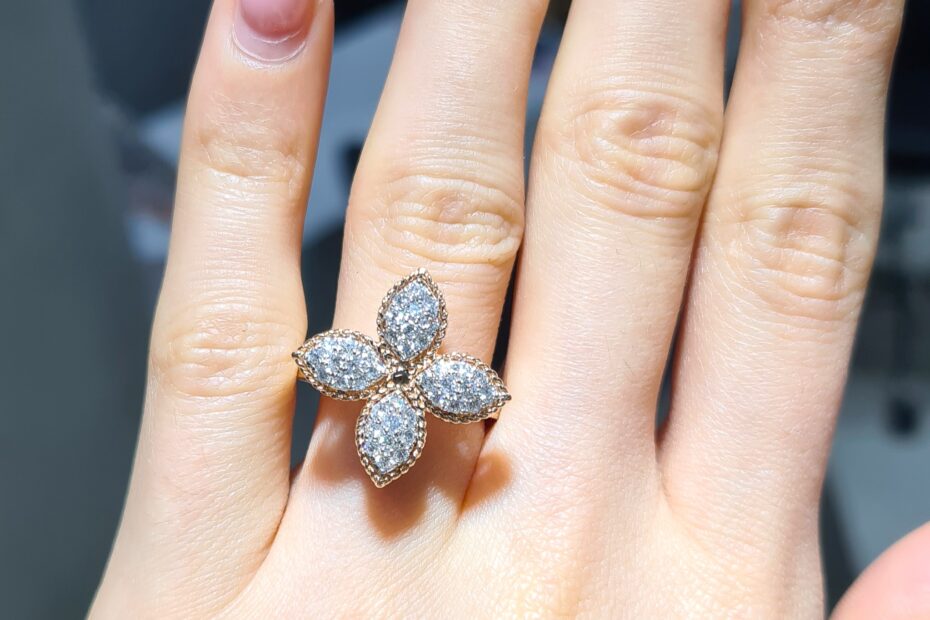 2. El 0,70 Karat Pırlanta Rose Fantezi Çiçek Yüzük X005494