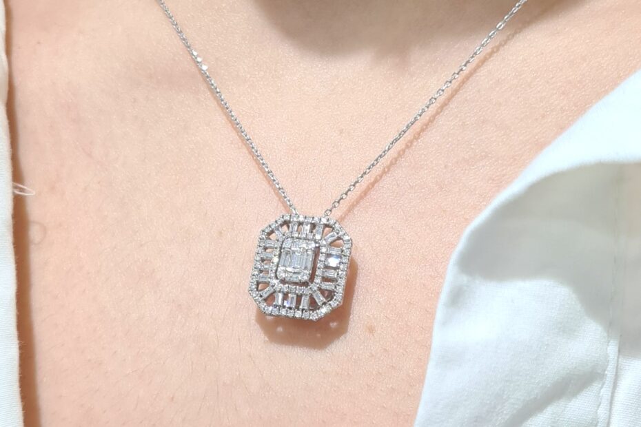 2. El 0,80 Karat Pırlanta Baget Kolye X005497