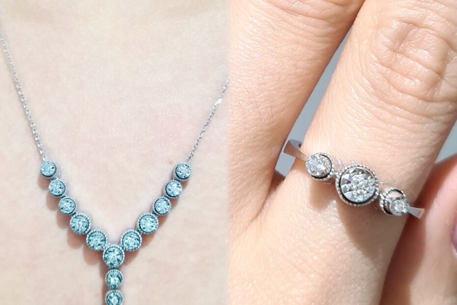 2. El 0,14 Karat Pırlanta Zarif Kolye ve Yüzük Set X005390 X005392