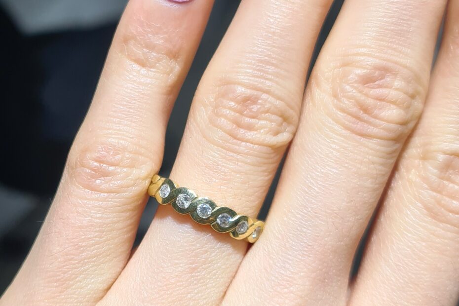 2. El 0,17 Karat Pırlanta Tasarım Yarımtur Yüzük ALM1057