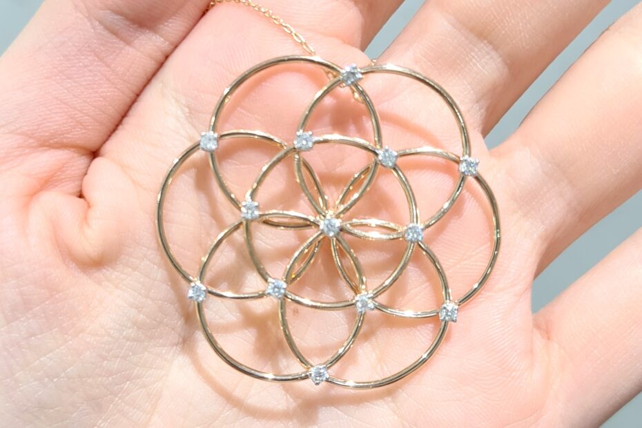 2. El 0,26 Karat Pırlanta Tasarım Çiçek Kolye X005602