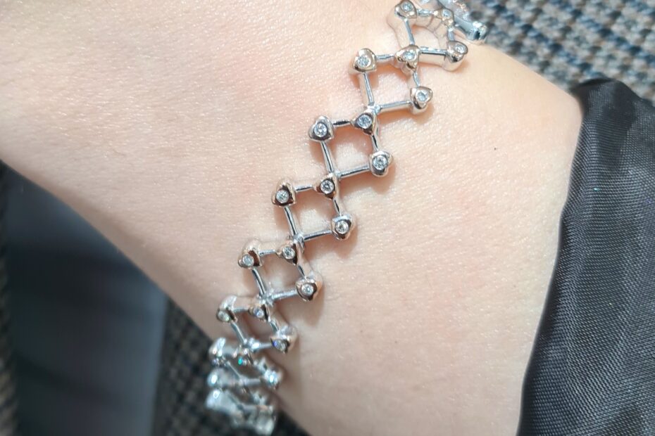 2. El 0,40 Karat Pırlanta Rose Kalp Detaylı Tasarım Bileklik X005515