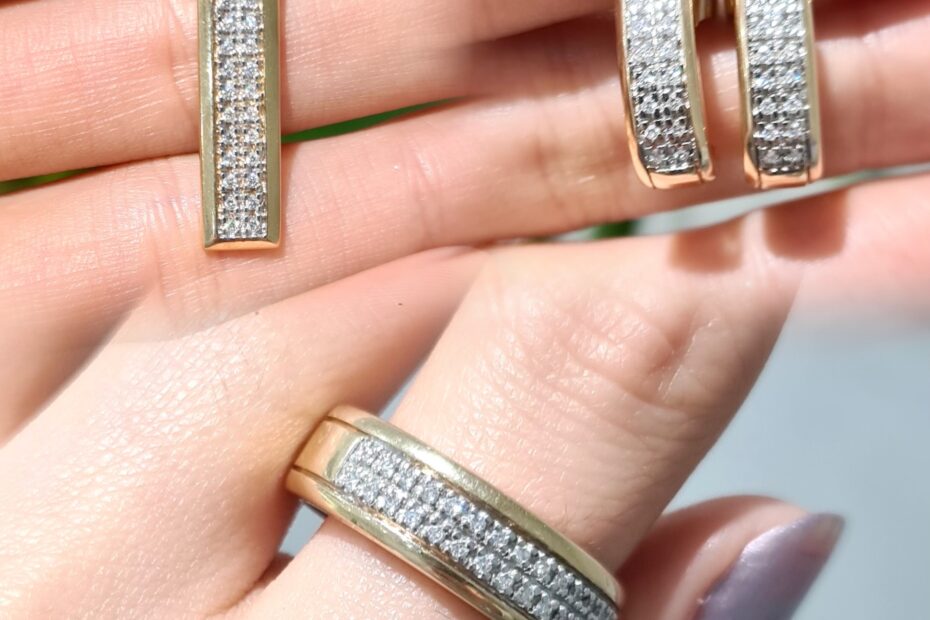 2. El 0,49 Karat Pırlanta Tasarım Kolye Ucu, Yüzük ve Küpe Set ALM1048 ALM1049 ALM1050