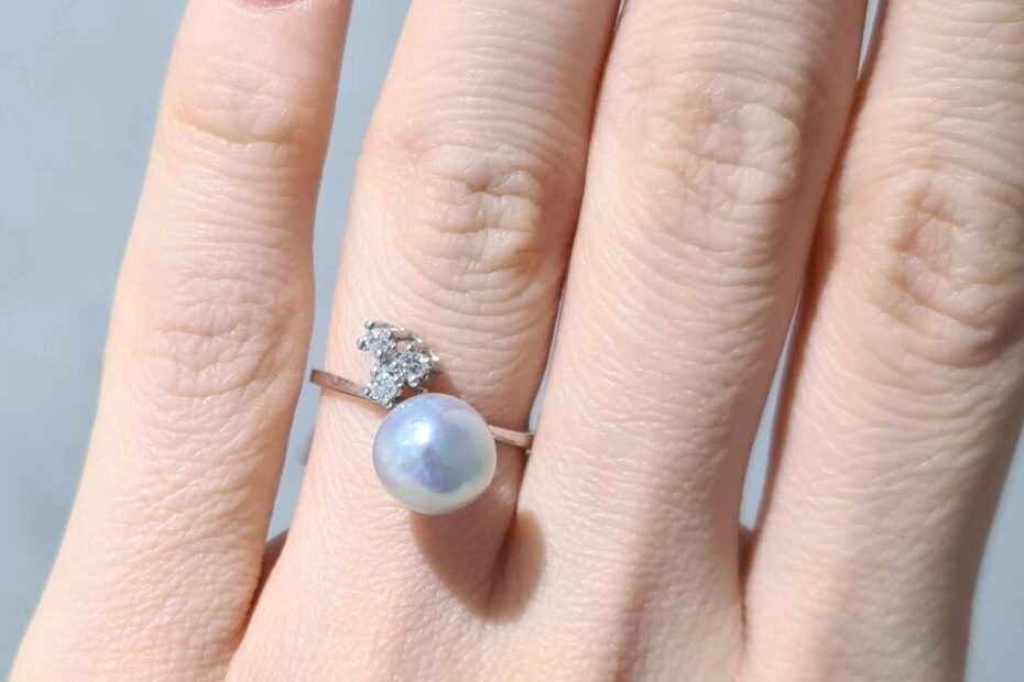 2. El 0,09 Karat Pırlantalı İnci Yüzük X005989