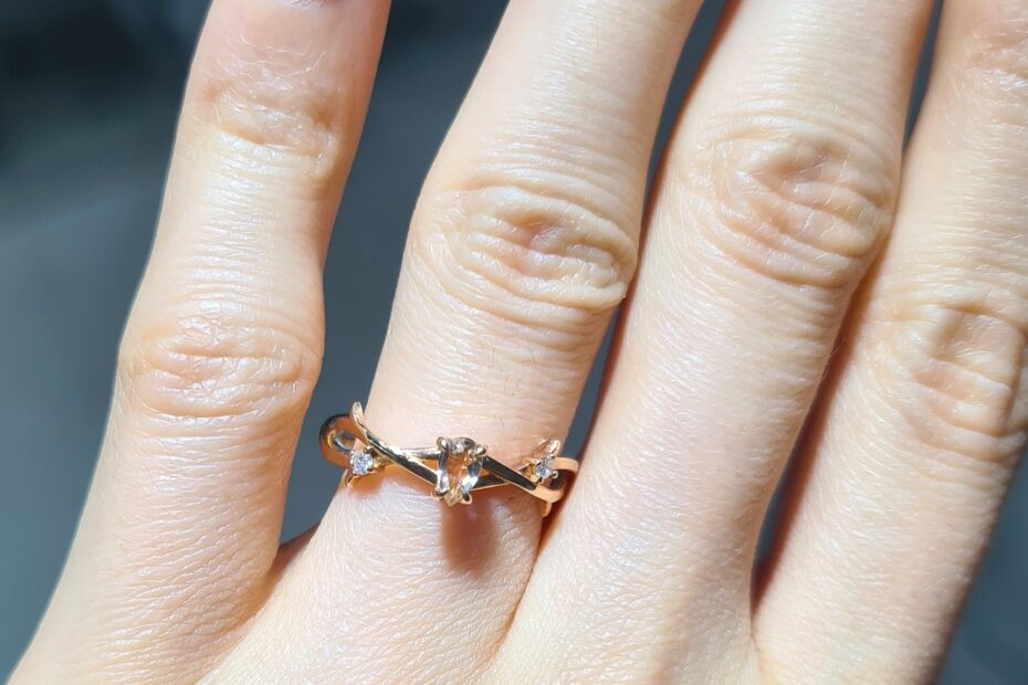 2. El 0,22 Karat Pırlanta ve Morganit Otantik Tasarım Yüzük X005957