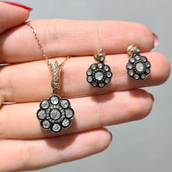 2. El 1,02 Karat Elmas Kolye & Küpe Set X005988 X005992