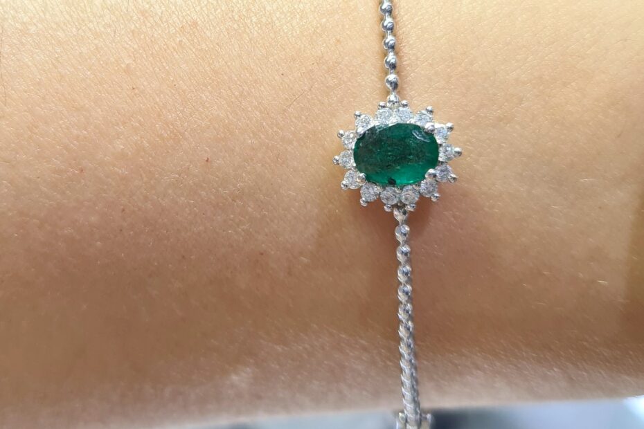 2. El 1,10 Karat Pırlanta ve Zümrüt Bileklik X006147