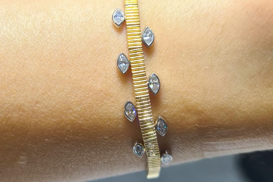 2. El 0,80 Karat Markiz Pırlantalı Tasarım Bileklik X006311