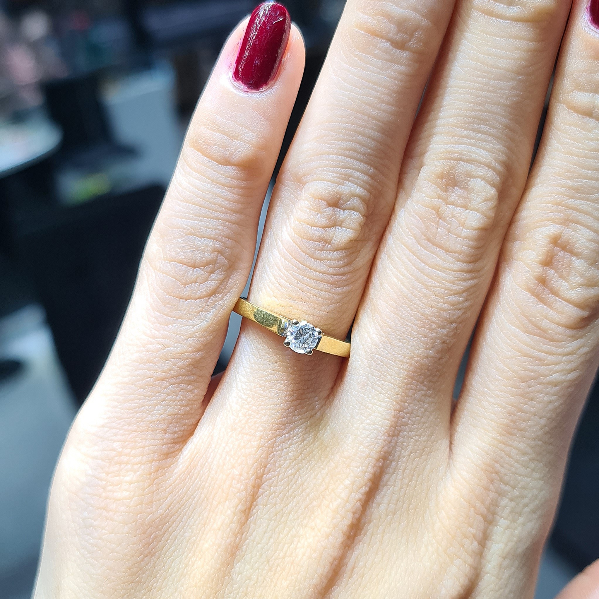 2.El Pırlanta 0,18 Karat Tektaş Yüzük X006577