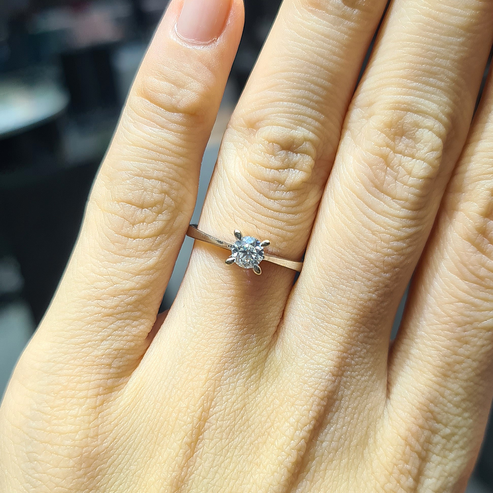 2.El Pırlanta 0,32 Ct Tektaş Yüzük