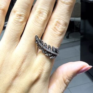 2.El Pırlanta 0,32 Karat Yaprak Tasarım Elmas Yüzük