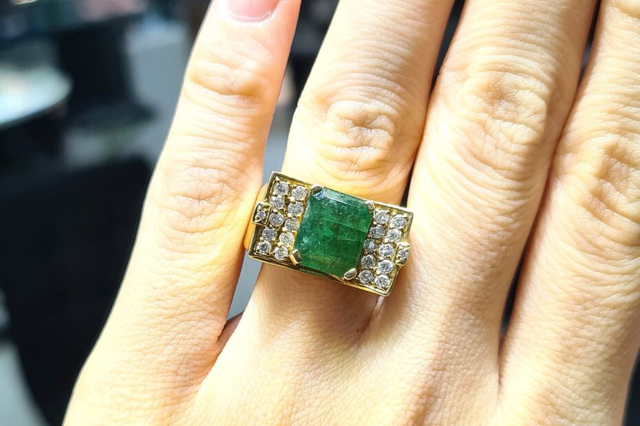 2.El Pırlanta 2,50 Karat Pırlanta ve Zümrüt Yüzük X006652