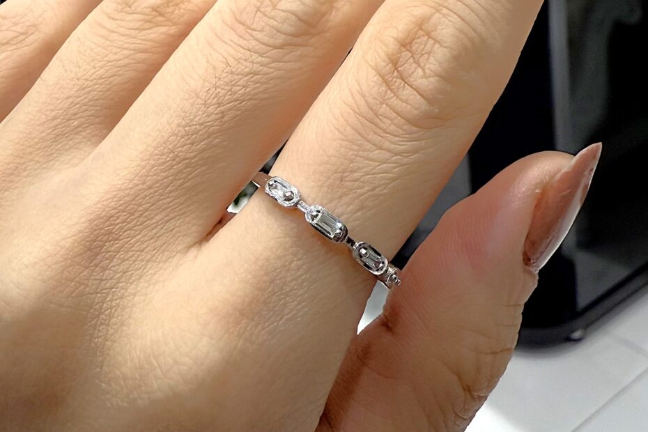 2.El Pırlanta 0,11 Karat HRD Sertifikalı Baget Yüzük X006547