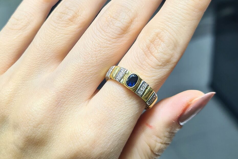 2.El Pırlanta 0,26 Karat Pırlanta ve Safir Yüzük X006799