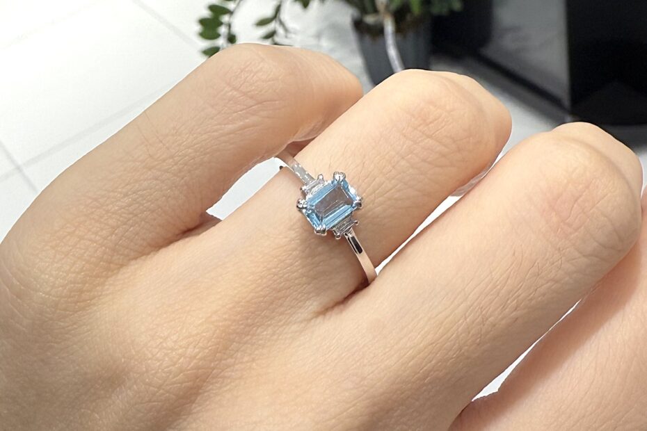 2.El Pırlanta 0,68 Karat IDL Sertifikalı Blue Topaz Yüzük X006545