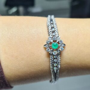 2.El Pırlanta 0,80 Karat Pırlanta ve Zümrüt Bileklik X006876