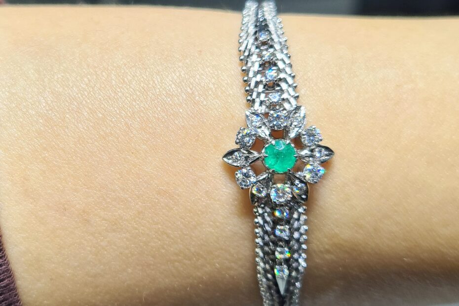 2.El Pırlanta 0,80 Karat Pırlanta ve Zümrüt Bileklik X006876