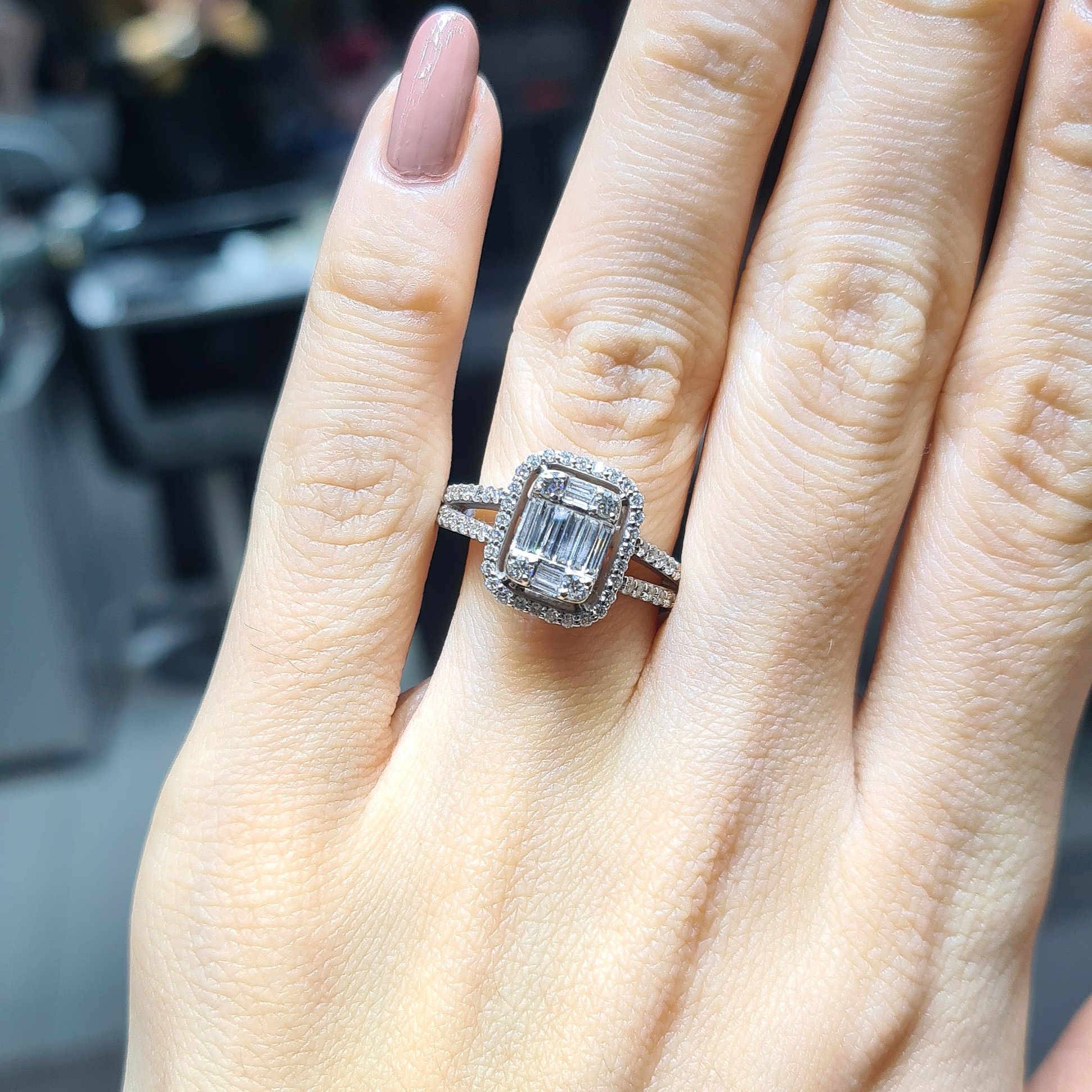 2.El Pırlanta 0,87 Karat Zen Sertifikalı Baget Yüzük X006811